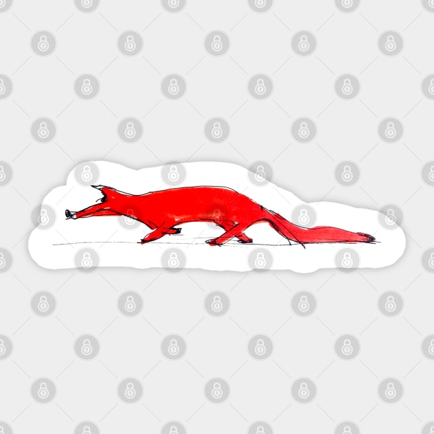 Red halloween fox Sticker by Mzerart